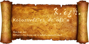 Kolozsvári Ádám névjegykártya