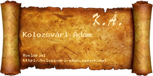 Kolozsvári Ádám névjegykártya