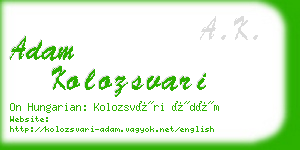 adam kolozsvari business card